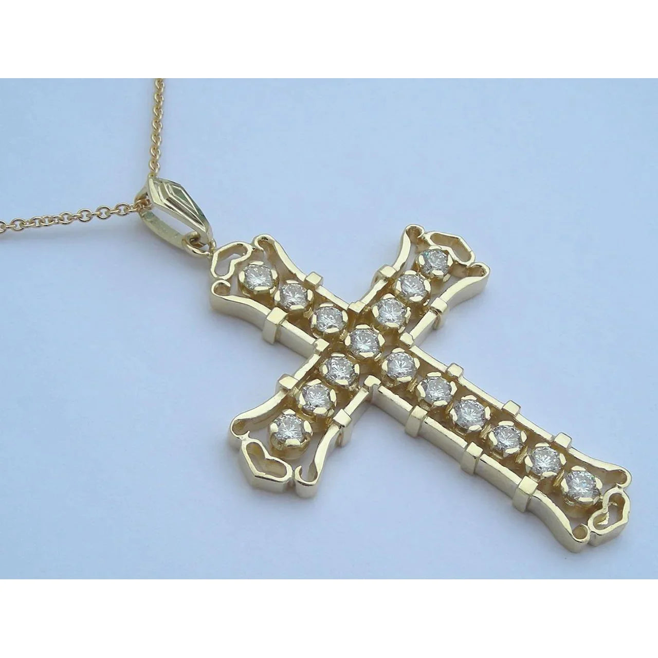 Gold Cross Necklace With Diamond 
