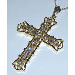 Gold Cross Necklace With Diamond