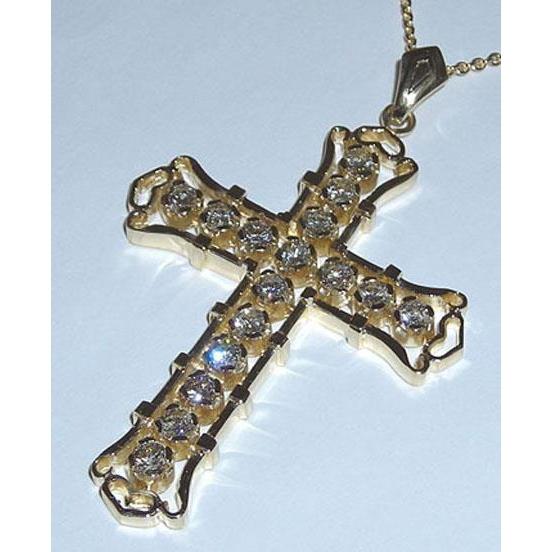 Gold Cross Necklace With Diamond 