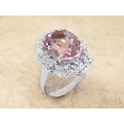 Gold Kunzite Diamond Ring