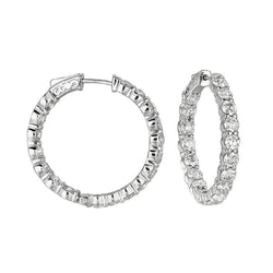 Gold Hoops 7ct Natural Earth Mined Diamond Earrings