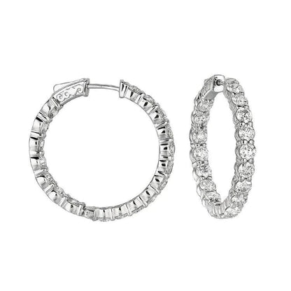 Gold Hoops 7ct Diamond Earrings