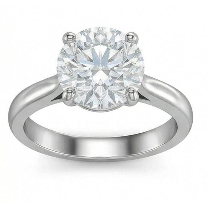 Gorgeous Round Cut 2.75 Ct Solitaire Natural Earth Mined Diamond Ring 4 Prongs