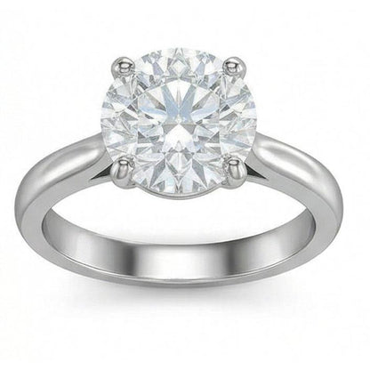 Gorgeous Round Cut 2.75 Ct Solitaire Natural Earth Mined Diamond Ring 4 Prongs