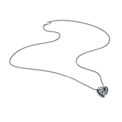 Gorgeous 2 Ct Heart Cut  Natural Diamond Pendant Bezel Setting White Gold 14K