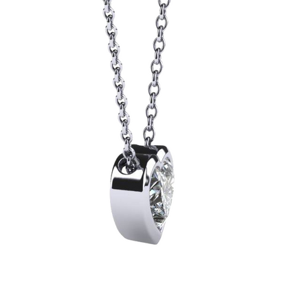 Gorgeous 2 Ct Heart Cut Natural Diamond  Pendant Bezel Setting White Gold 14K