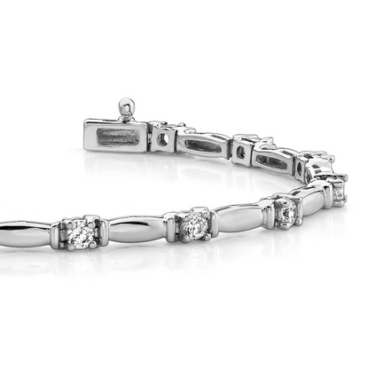 Gorgeous 2.10 Carats Round Lab Grown  Diamond Tennis Bracelet White Gold 14