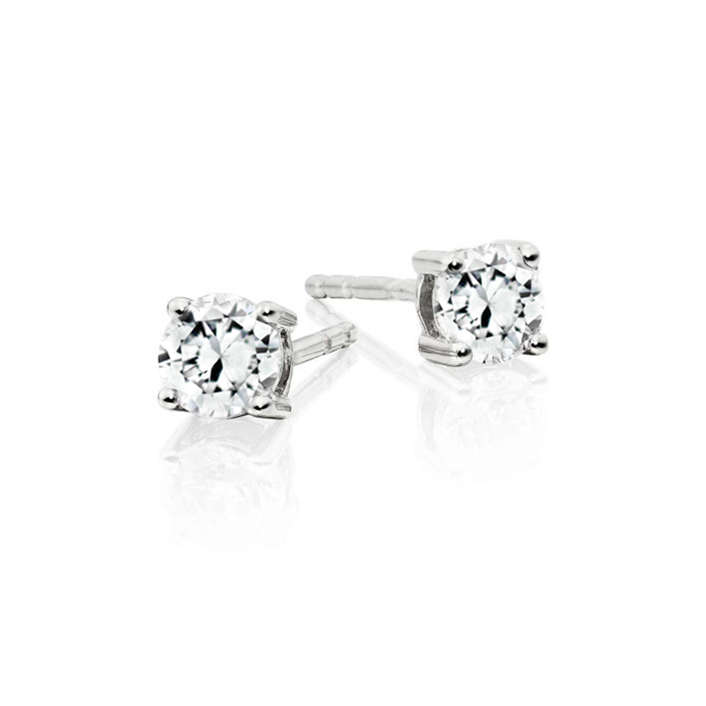 Gorgeous 4 Carats Round Cut GIA CERTIFIED Lab Grown Diamonds Studs Earring White Gold 14K