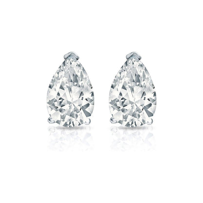 Gorgeous Pear 2 Carats GIA CERTIFICATE Solitaire Lab Grown Diamond Stud Earrings White Gold 14K