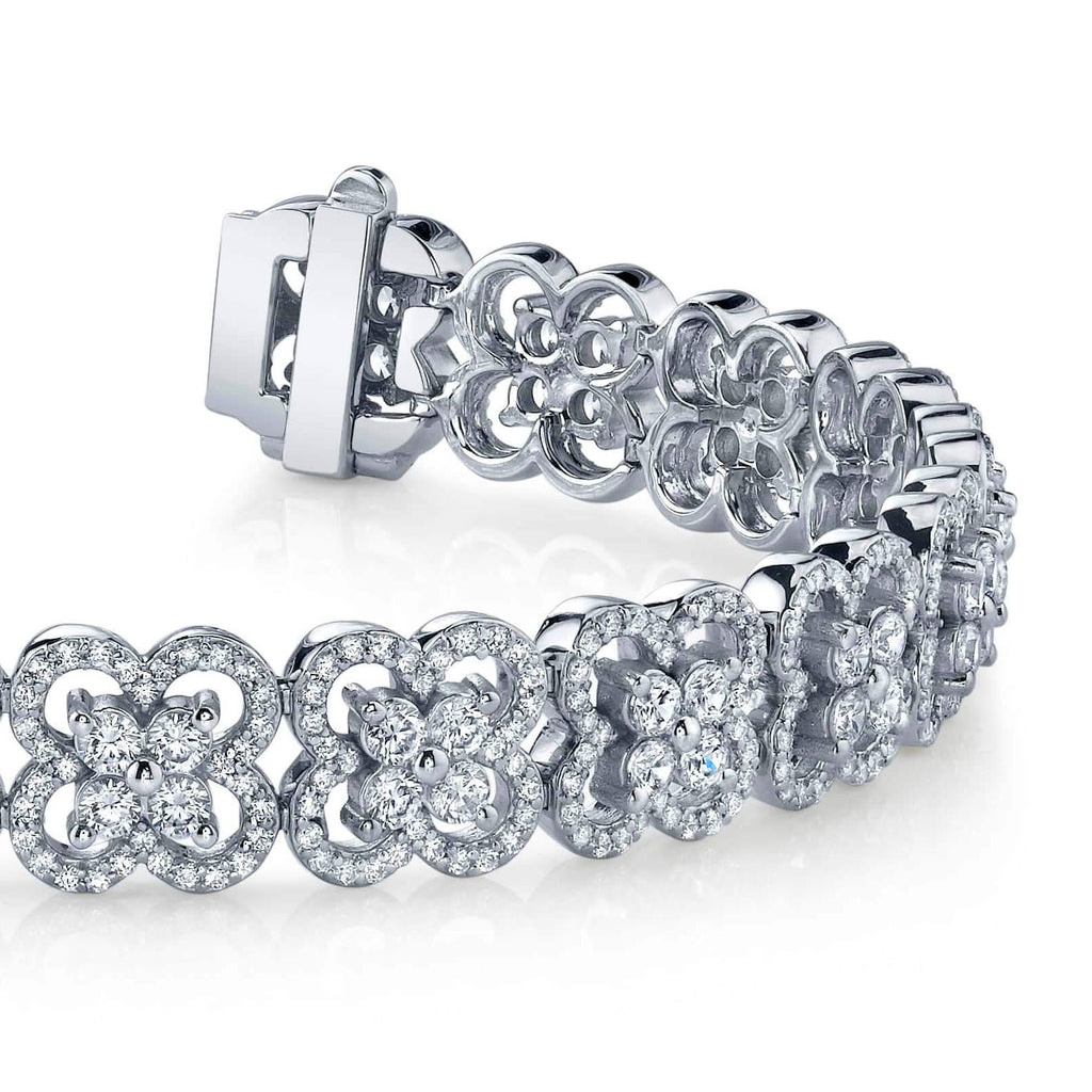 Gorgeous Round Cut 12.20 Ct Lab Grown Diamonds Blossoming Beauty Bracelet White