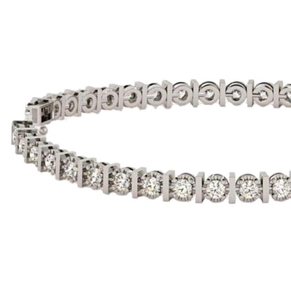 Gorgeous Round Cut Lab Grown Diamond Tennis Bracelet Jewelry 4.20 Ct White Gold