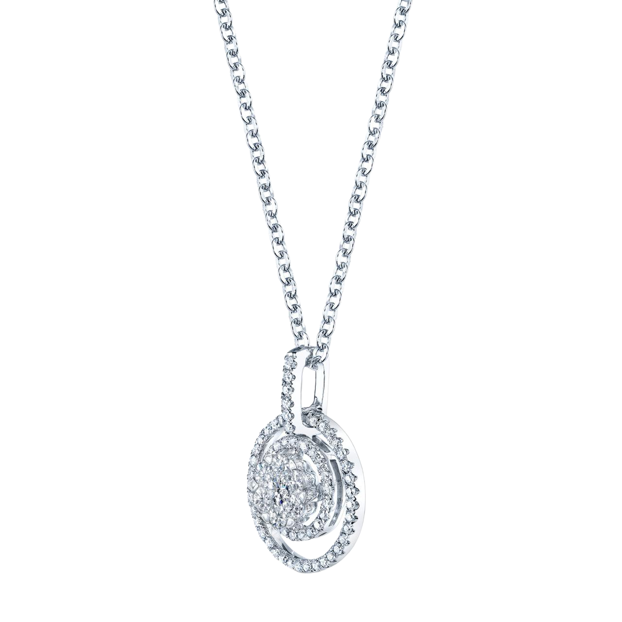 Gorgeous Round GIA CERTIFIED Lab Grown Diamond Pendant Necklace 2 Carats White Gold