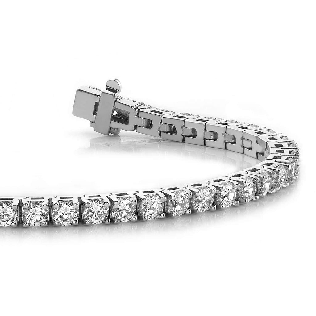 Gorgeous Round Lab Grown Diamond Tennis Bracelet 6 Carats White Gold 14k