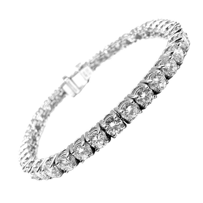 Gorgeous Round Lab Grown Diamond Tennis Bracelet Jewelry White Gold 9 Carats