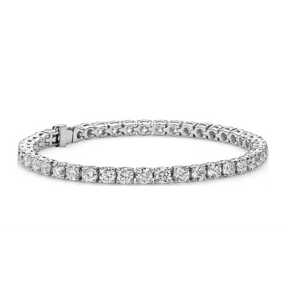 Gorgeous Round Prong Set Lab Grown Diamond Tennis Bracelet Solid Gold 7.5 Ct
