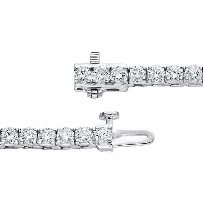 Gorgeous Round Prong Set Lab Grown Diamond Tennis Bracelet Solid Gold 7.5 Ct