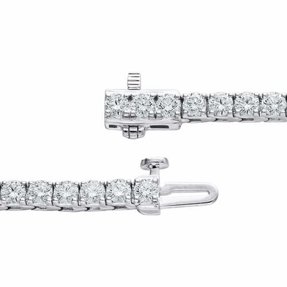 Gorgeous Round Prong Set Lab Grown Diamond Tennis Bracelet Solid Gold 7.5 Ct