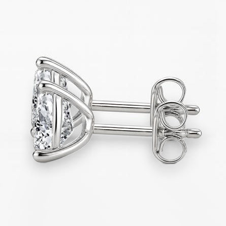 Gorgeous Trilliant Cut Natural Earth Mined Diamond 2 Carats Stud Women Earring White Gold