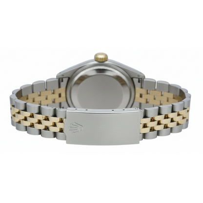 Gray Roman Dial Diamond Bezel Ss & Gold Rolex Lady Watch Datejust