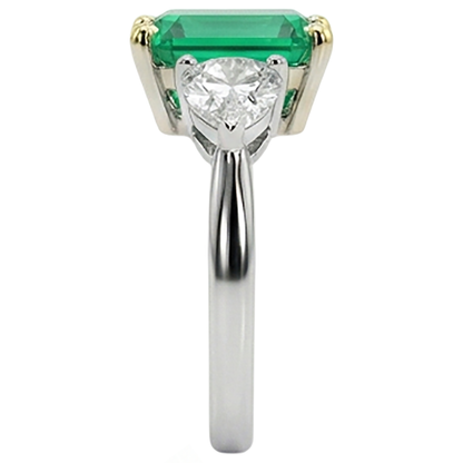 Natural Real ( Not Lab Grown ) Green Emerald GIA And Diamond Ring Precious Stone Jewelry