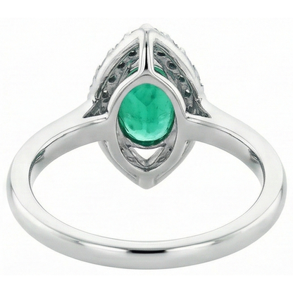 Green Emerald GIA And Natural Earth Mined Diamond 3.75 Carats Engagement Ring Gold White 14K