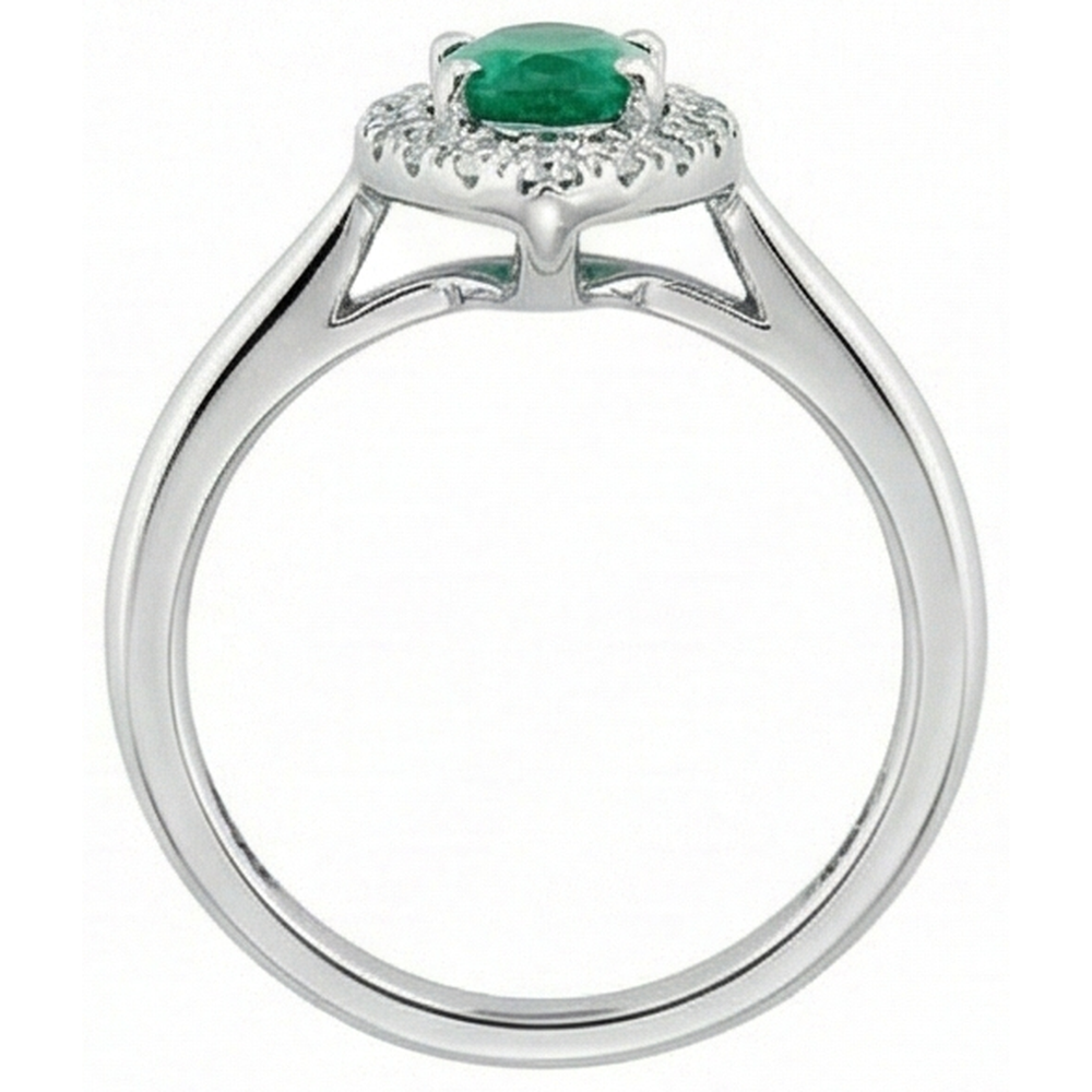 Green Emerald GIA And Natural Earth Mined Diamond 3.75 Carats Engagement Ring Gold White 14K
