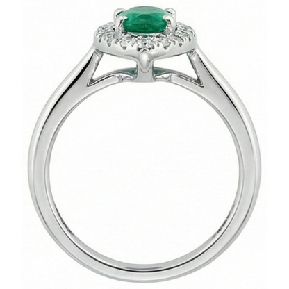 Green Emerald GIA And Natural Earth Mined Diamond 3.75 Carats Engagement Ring Gold White 14K
