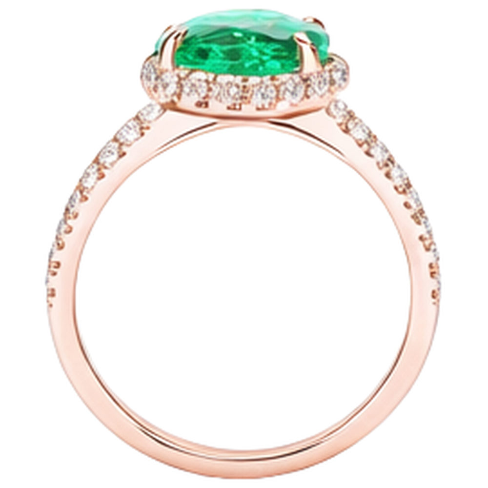 Green Emerald GIA And Natural Earth Mined Diamond Wedding Ring 5.45 Carats