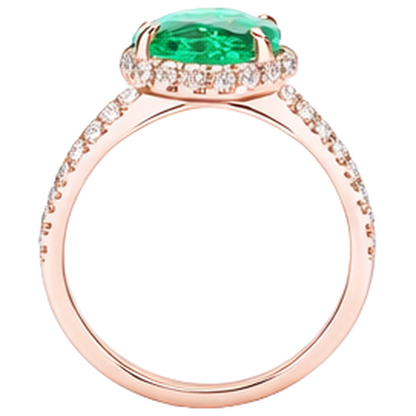 Green Emerald GIA And Natural Earth Mined Diamond Wedding Ring 5.45 Carats