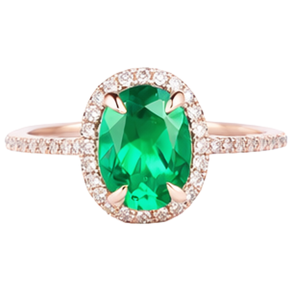 Green Emerald GIA And Natural Earth Mined Diamond Wedding Ring 5.45 Carats