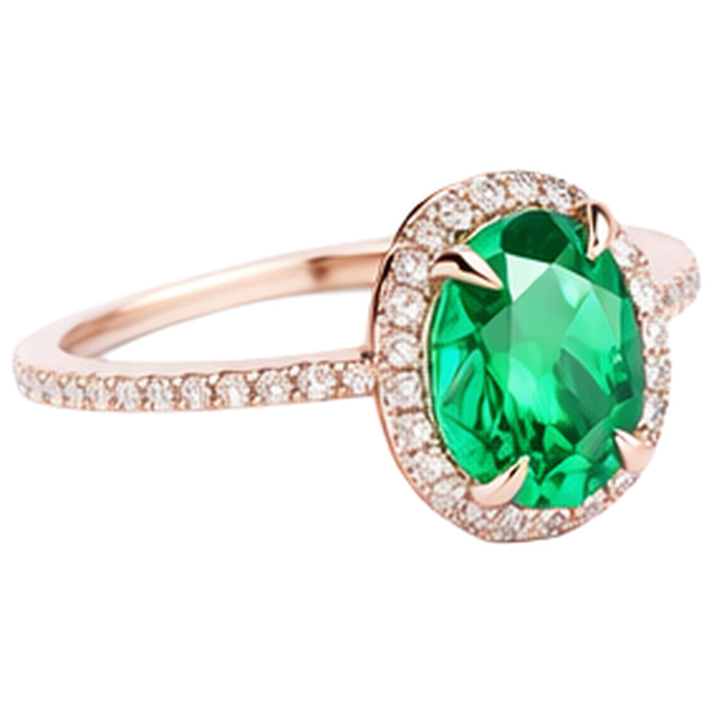 Green Emerald GIA And Natural Earth Mined Diamond Wedding Ring 5.45 Carats