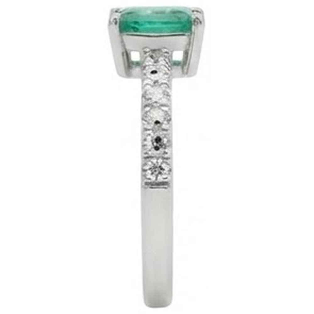 Green Emerald GIA And Natural Earth Mined Diamonds 2.80 Carats Engagement Ring White Gold 14K