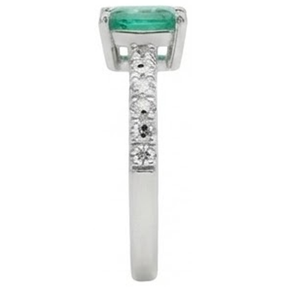 Green Emerald GIA And Natural Earth Mined Diamonds 2.80 Carats Engagement Ring White Gold 14K