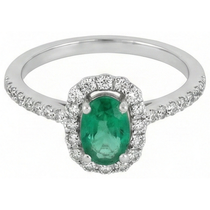 natural round emerald 5.25ct ring top view