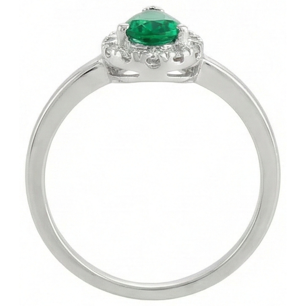 Green Emerald GIA And Natural Earth Mined Diamonds 5 Ct Anniversary Ring 14K White Gold New