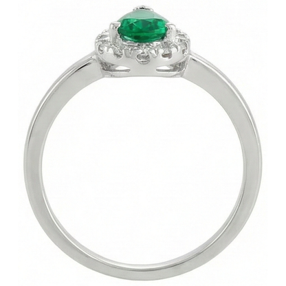 Green Emerald GIA And Natural Earth Mined Diamonds 5 Ct Anniversary Ring 14K White Gold New