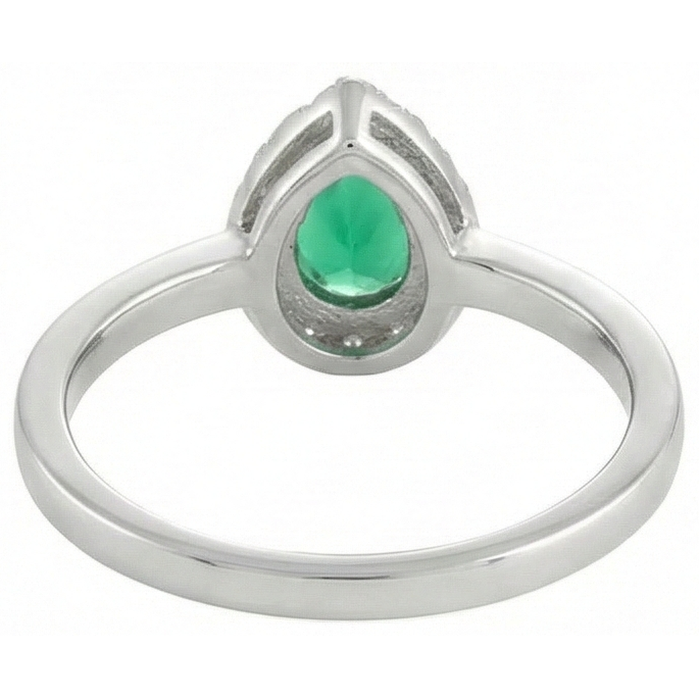 Green Emerald GIA And Natural Earth Mined Diamonds 5 Ct Anniversary Ring 14K White Gold New