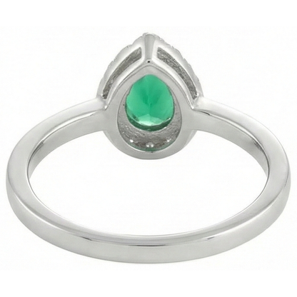 Green Emerald GIA And Natural Earth Mined Diamonds 5 Ct Anniversary Ring 14K White Gold New
