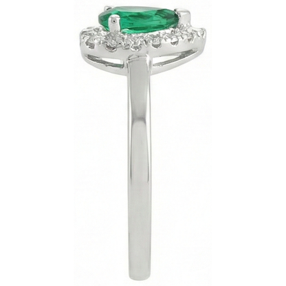 Green Emerald GIA And Natural Earth Mined Diamonds 5 Ct Anniversary Ring 14K White Gold New