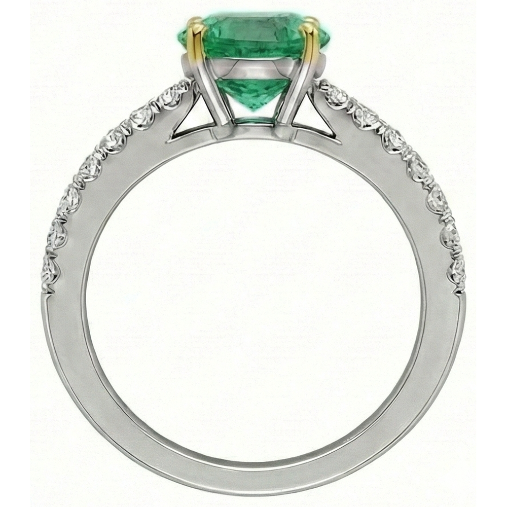 Natural Real ( Not Lab Grown ) Green Emerald GIA Anniversary Ring Casual 14K Gold