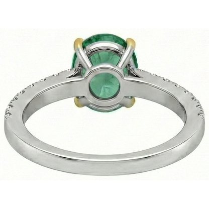 Natural Real ( Not Lab Grown ) Green Emerald GIA Anniversary Ring Casual 14K Gold