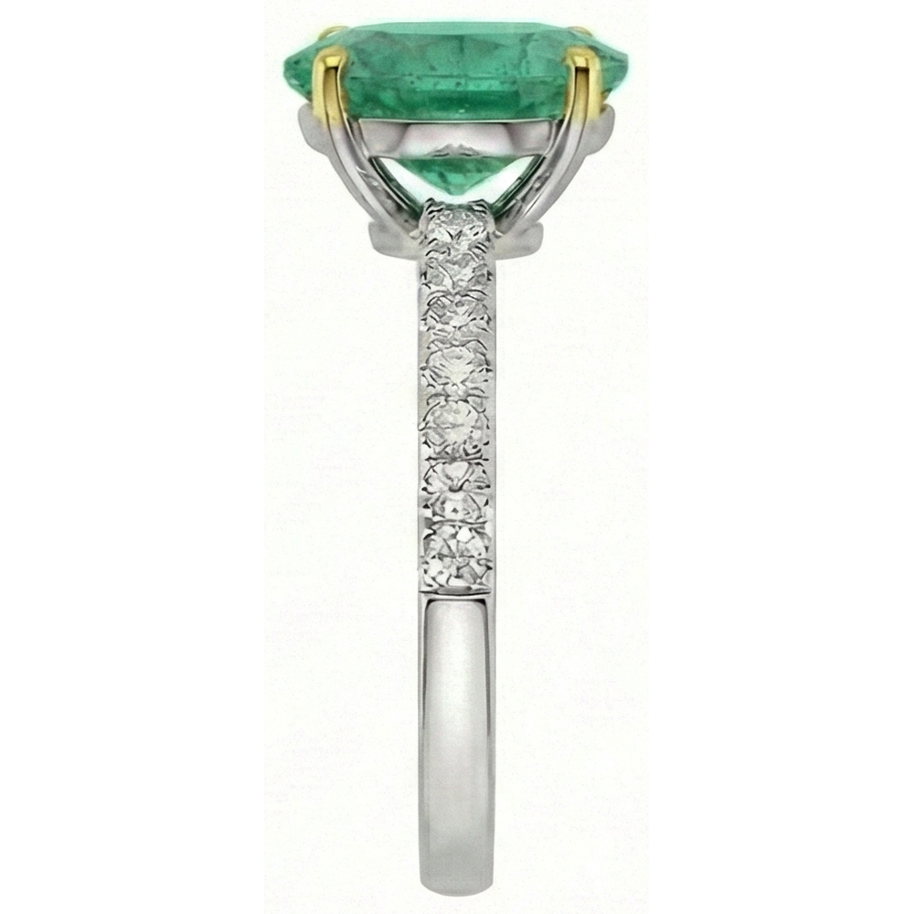 Natural Real ( Not Lab Grown ) Green Emerald GIA Anniversary Ring Casual 14K Gold