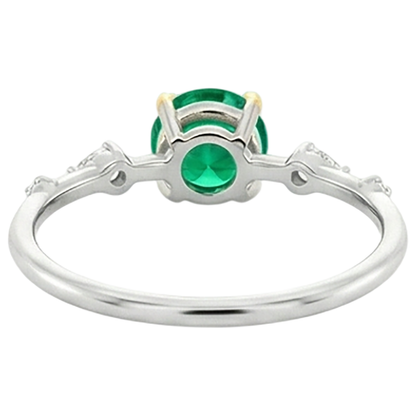 Natural Real ( Not Lab Grown ) Green Emerald GIA Anniversary Ring Dainty Casual Jewelry