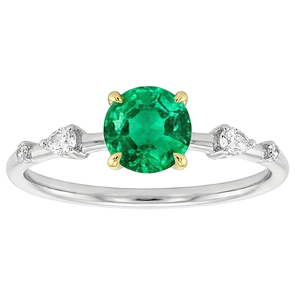 Natural Real ( Not Lab Grown ) Green Emerald GIA Anniversary Ring Dainty Casual Jewelry