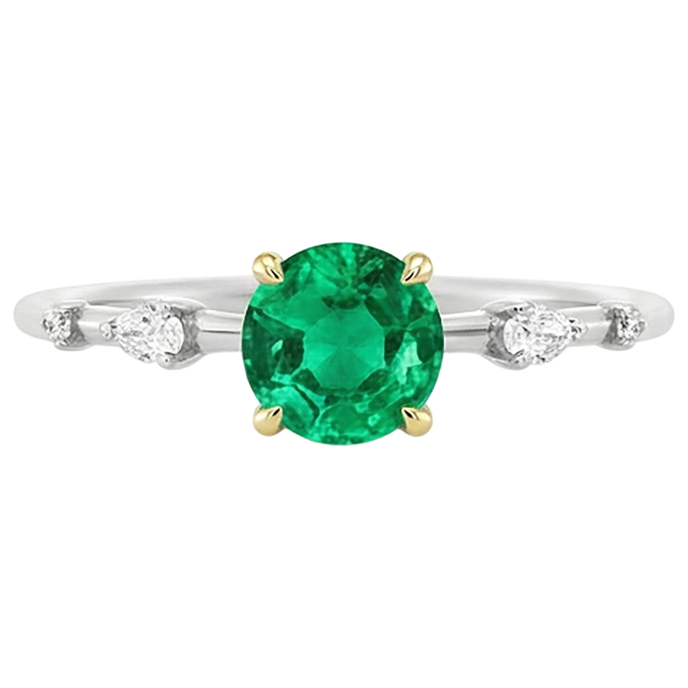 Natural Real ( Not Lab Grown ) Green Emerald GIA Anniversary Ring Dainty Casual Jewelry