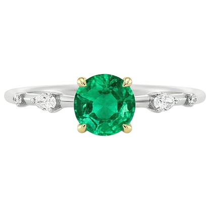 Natural Real ( Not Lab Grown ) Green Emerald GIA Anniversary Ring Dainty Casual Jewelry