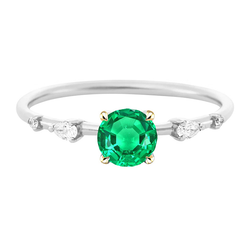Natural Real ( Not Lab Grown ) Green Emerald GIA Anniversary Ring Dainty Casual Jewelry