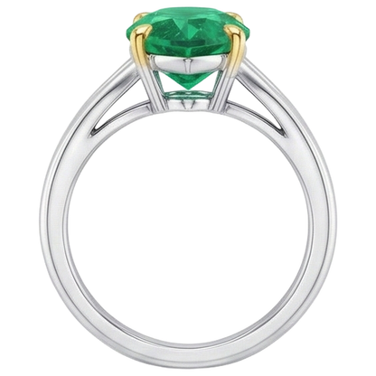 Natural Real ( Not Lab Grown ) Green Emerald GIA Birthstone Ring Marquise Shape Split Shank