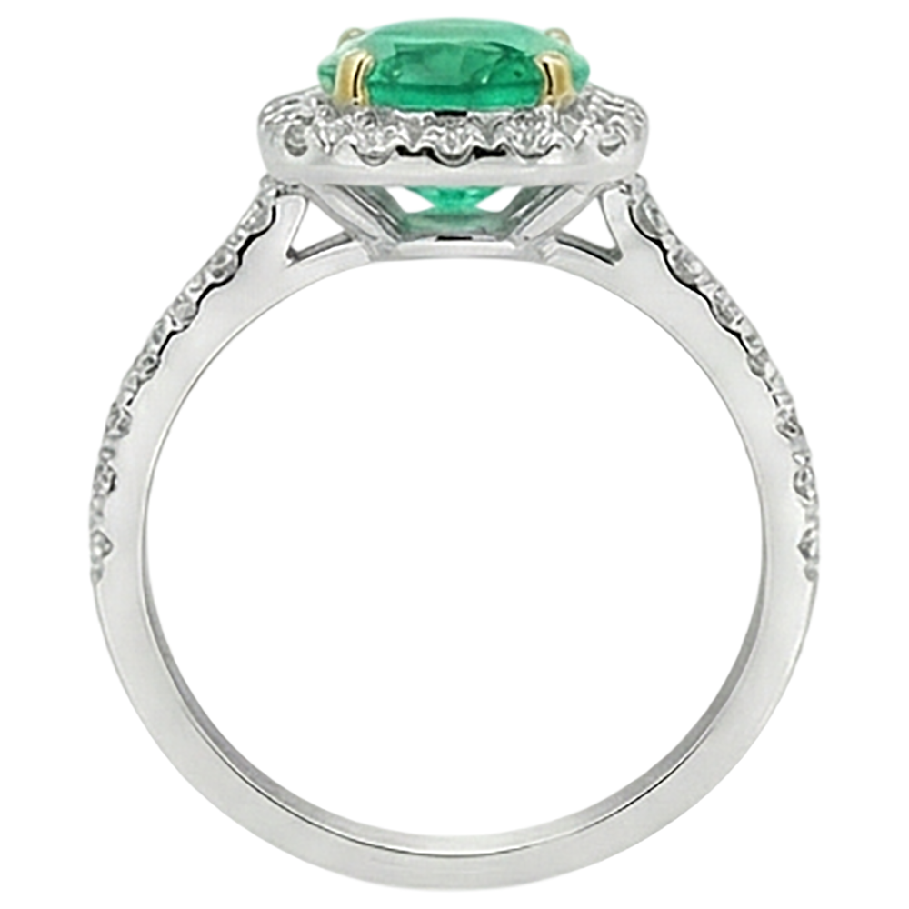 Natural Real ( Not Lab Grown ) Green Emerald GIA Engagement Ring Round Cut Gemstone