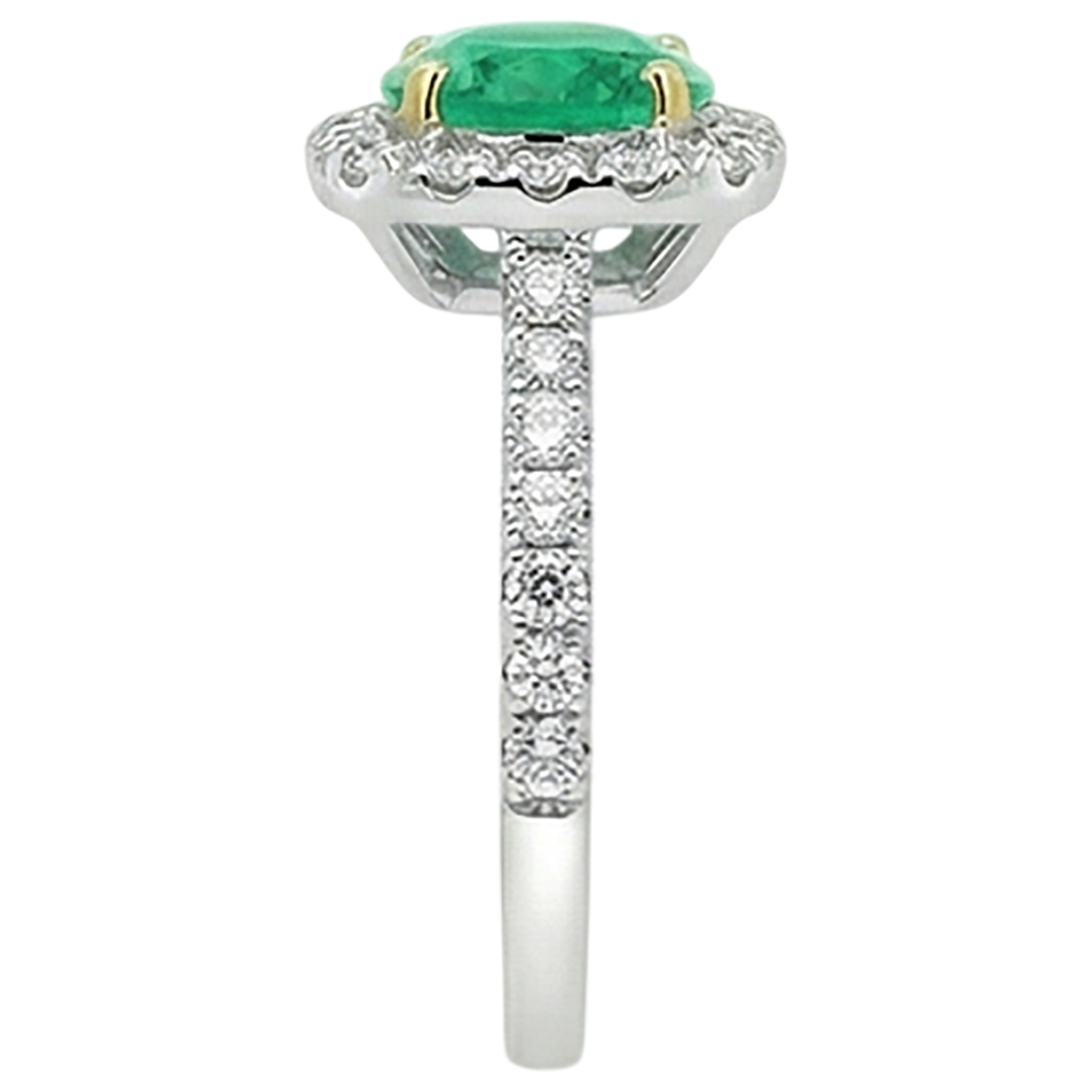 Natural Real ( Not Lab Grown ) Green Emerald GIA Engagement Ring Round Cut Gemstone